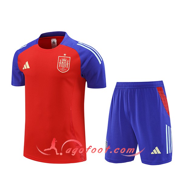 Ensemble Training T-Shirts Espagne Rouge/Ble 2024/2025