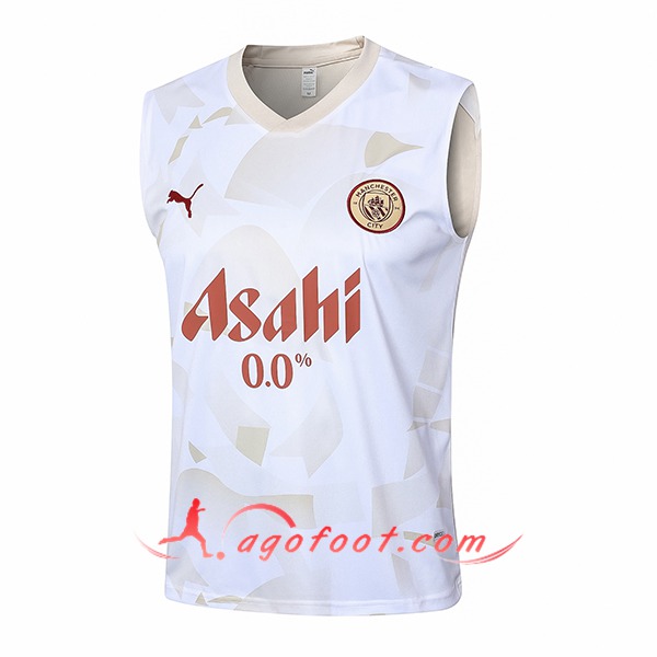 Training Debardeur Manchester City Blanc/Jaune 2024/2025