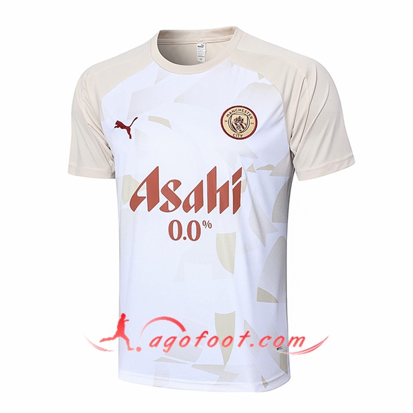 Training T-Shirts Manchester City Blanc/Jaune 2024/2025