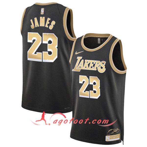 Maillot Los Angeles Lakers (JAMES #23) 2024/25 Noir/Jaune