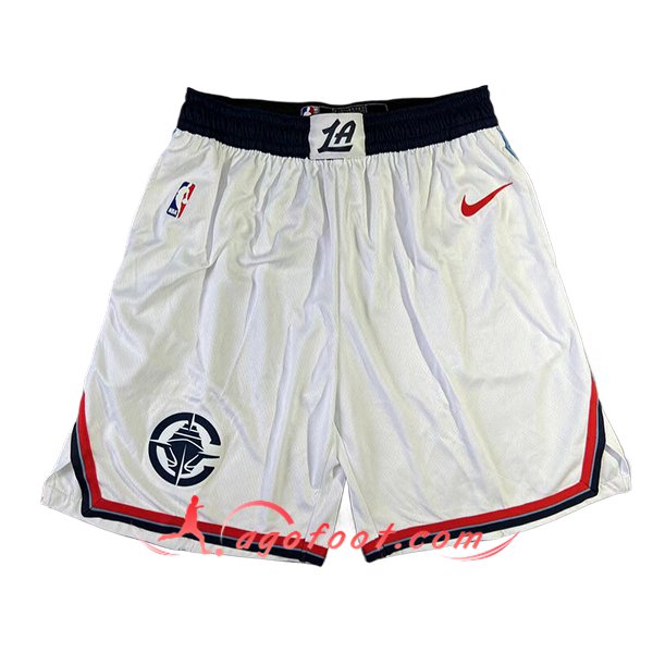 Shorts NBA Los Angeles Clipperss 2024/25 Blanc/Noir/Rouge