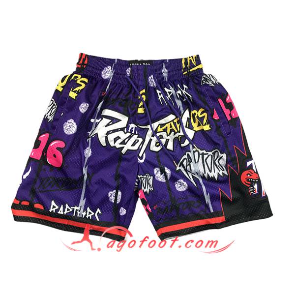 Shorts NBA Toronto Raptors 2024/25 Pourpre/Blanc/Jaune