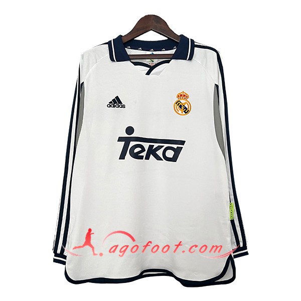 Maillot de Foot Real Madrid Retro Domicile Manches Longues 2000/2001
