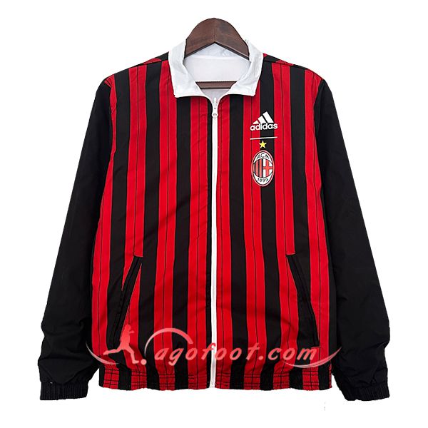 Coupe-Vent Milan AC Noir/Rouge 2024/2025