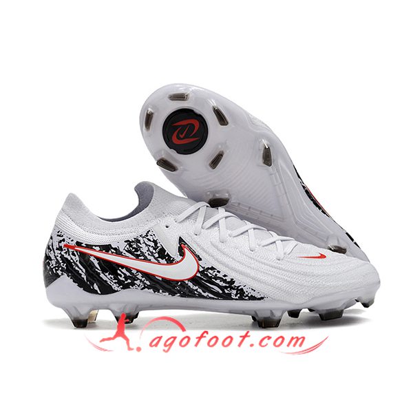 Nike Chaussures de Foot Phantom Luna Elite NU FG Blanc/Noir/Rouge