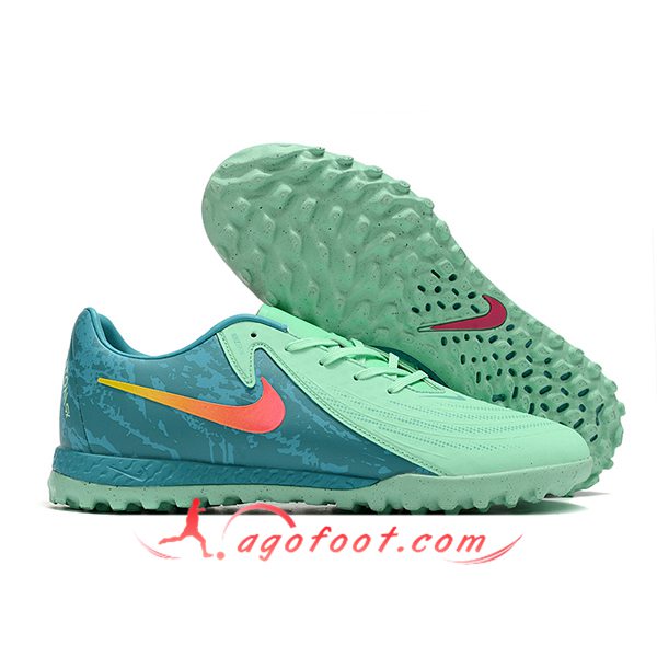 Nike Chaussures de Foot Phantom GX II ACAD LV8 TF Vert/Bleu