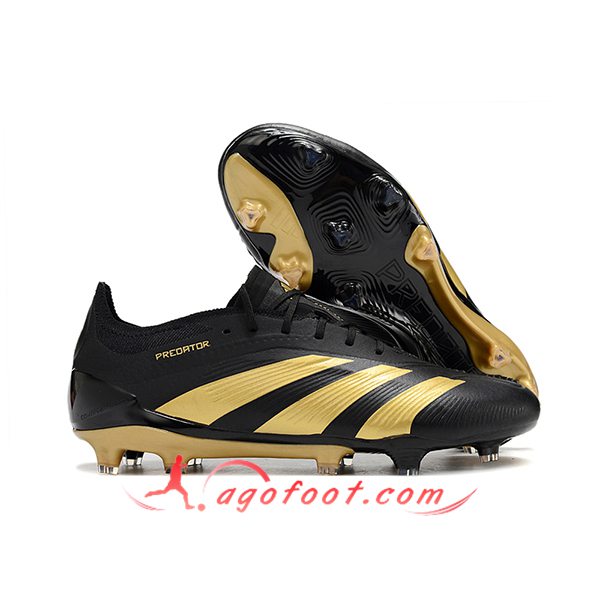 Adidas Chaussures de Foot Predator Elite FG Noir/Jaune