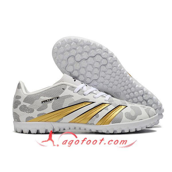 Adidas Chaussures de Foot Predator Club TF Blanc/Gris/Jaune