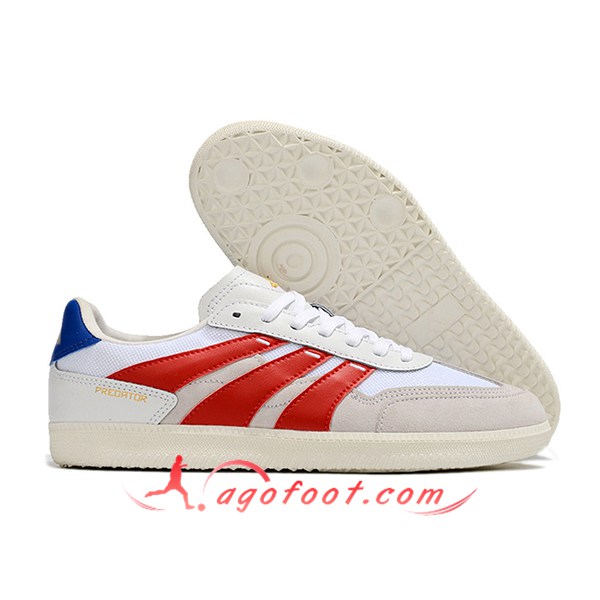 Adidas Chaussures de Foot PREDATOR 24 LEAGUE LOW BOOTS Blanc/Gris/Rouge/Bleu
