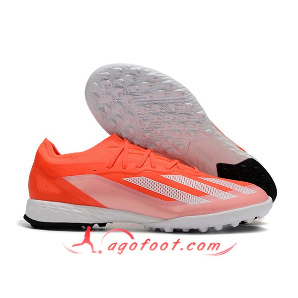 Adidas Chaussures de Foot X CRAZYFAST.1 TF BOOTS Orange/Blanc