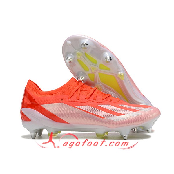 Adidas Chaussures de Foot X Crazyfast1 SG Orange/Blanc