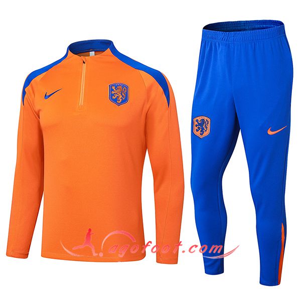 Ensemble Survetement de Foot Pays-Bas Orange/Bleu 2024/2025