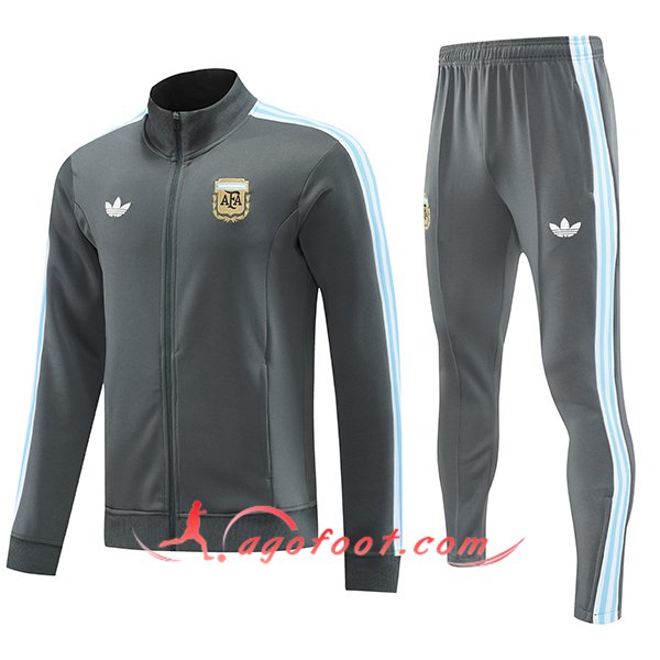 Ensemble Survetement de Foot Veste Foot Argentine Gris 2024/2025