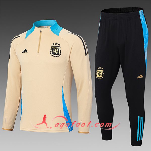 Ensemble Survetement de Foot Argentine Enfant Jaune/Bleu 2024/2025