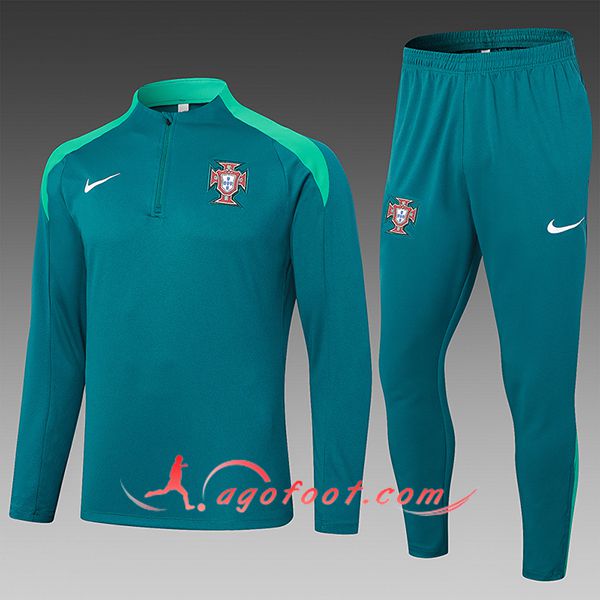 Ensemble Survetement de Foot Portugal Enfant Vert 2024/2025