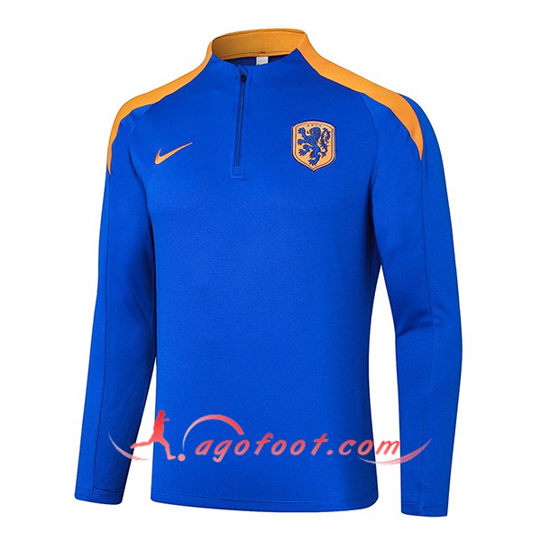 Sweatshirt Training Pays-Bas Bleu/Orange 2024/2025