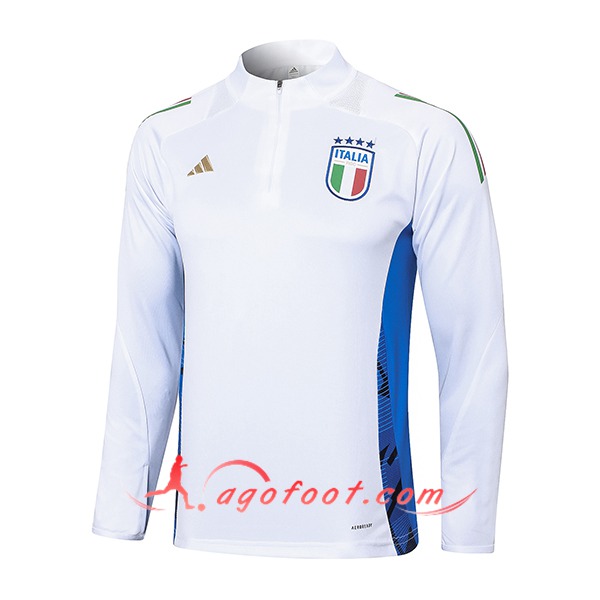 Sweatshirt Training Italie Blanc/Bleu 2024/2025 -03