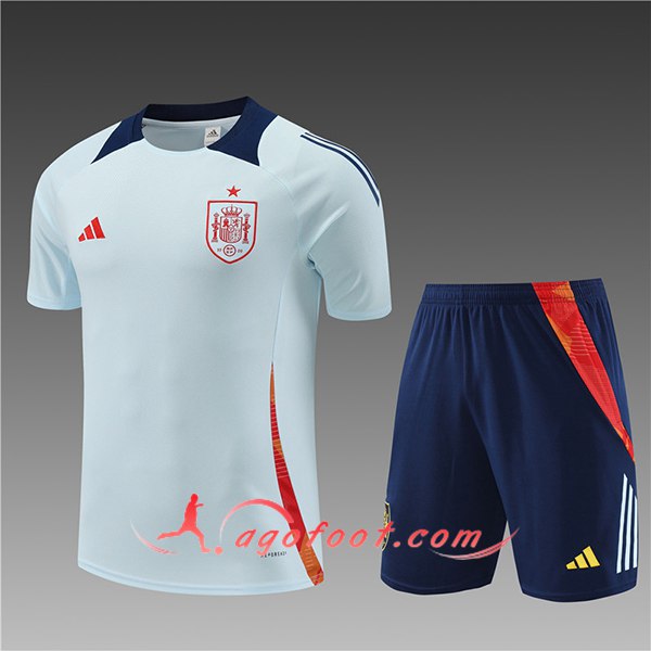 Ensemble Training T-Shirts Espagne Enfant Bleu Clair 2024/2025