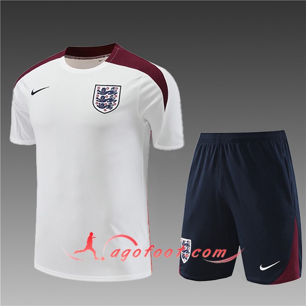 Ensemble Training T-Shirts Angleterre Enfant Blanc/Rouge 2024/2025