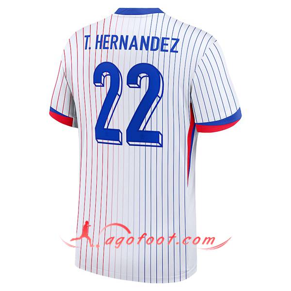 Maillot de Foot france (T. HERNANDEZ #22) UEFA Euro 2024 Exterieur
