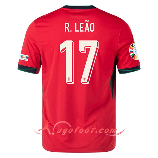 Maillot de Foot Portugal (R. LEAO #17) UEFA Euro 2024 Domicile