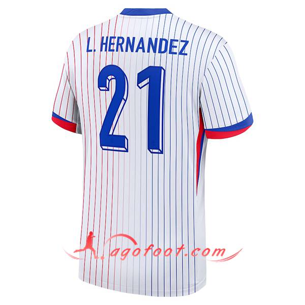 Maillot de Foot france (L. HERNANDEZ #21) UEFA Euro 2024 Exterieur