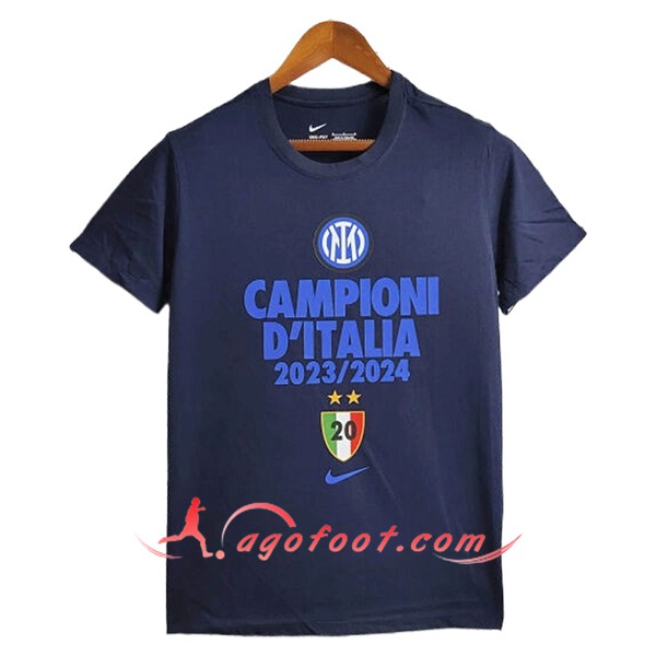 Maillot de Foot Inter Milan T-Shirt Champion Bleu Marine 2023/2024