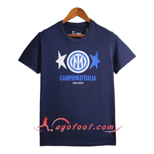Maillot de Foot Inter Milan T-Shirt Champion 2 Bleu Marine 2023/2024