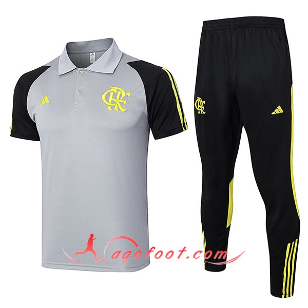 Ensemble Polo Foot Flamengo Gris/Jaune/Noir 2024/2025