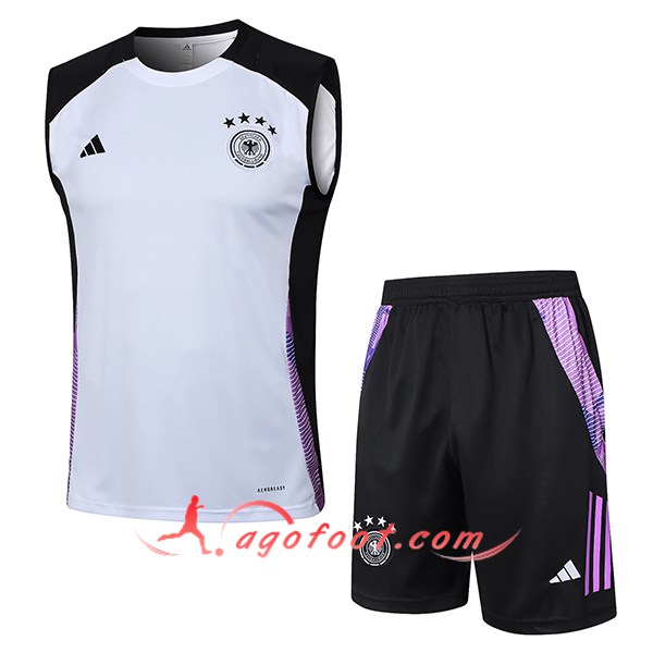 Ensemble Training Debardeur Allemagne Blanc/Noir/Pourpre 2024/2025
