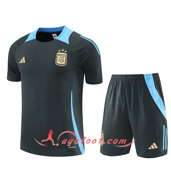 Ensemble Training T-Shirts Argentin Gris/Bleu 2024/2025 -02