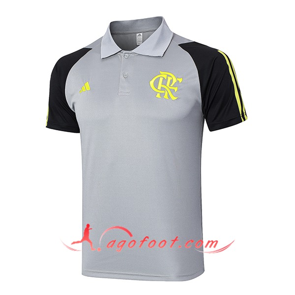 Polo Foot Flamengo Gris/Jaune/Noir 2024/2025