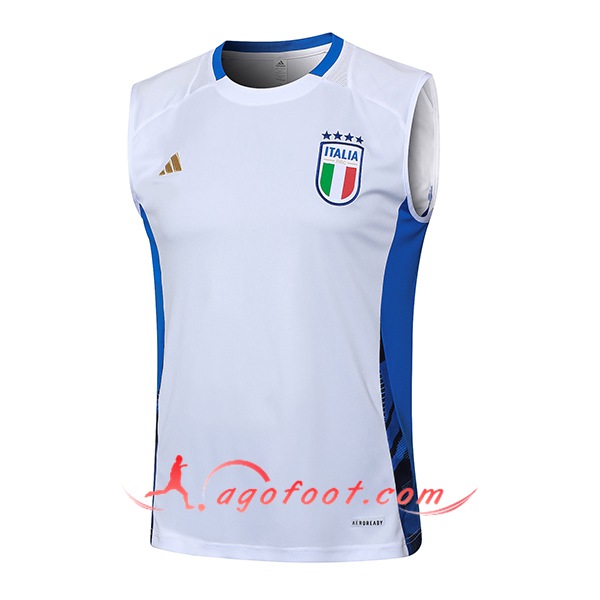 Training Debardeur Italie Blanc/Bleu 2024/2025