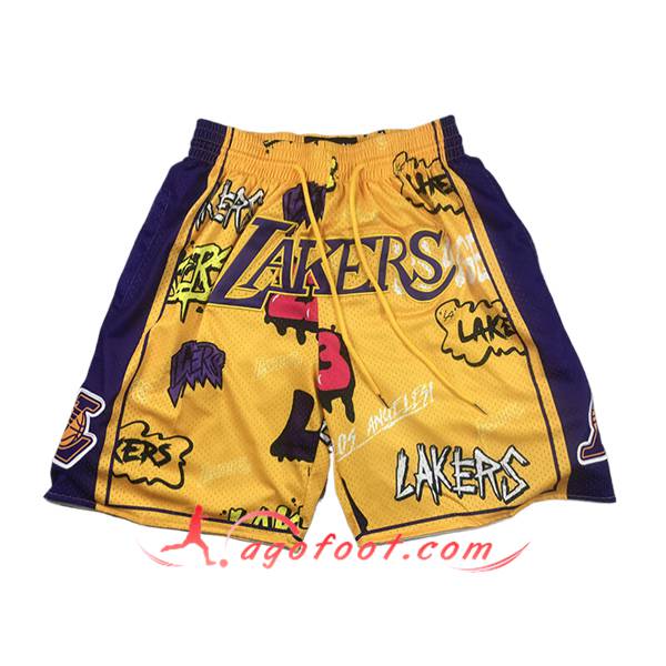 Shorts NBA Los Angeles Lakers 2024/25 Jaune/Pourpre