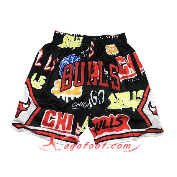 Shorts NBA Chicago Bulls 2024/25 Noir/Rouge/Jaune -02