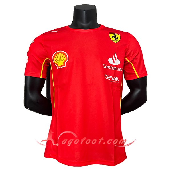 T-Shirt F1 Scuderia Ferrari Team Rouge/Jaune 2024