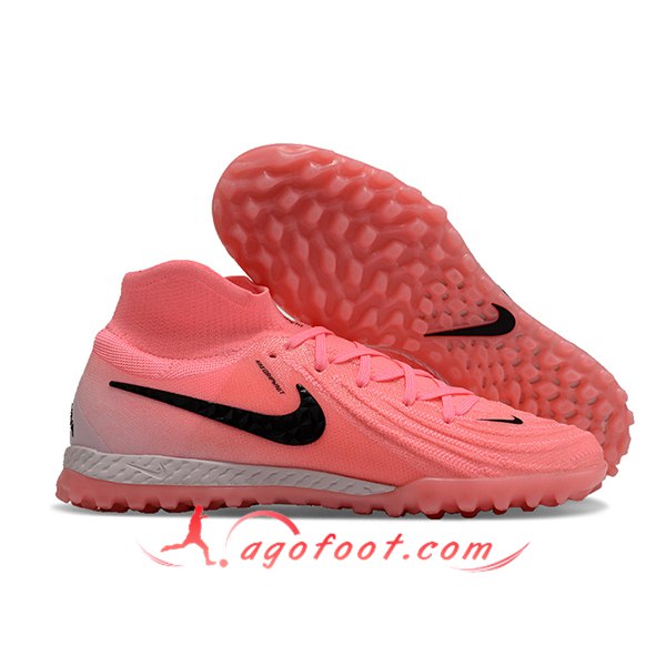 Nike Chaussures de Foot Phantom Luna Elite NU TF Rose/Noir
