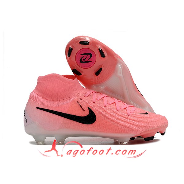 Nike Chaussures de Foot Phantom Luna Elite NU FG Rose/Noir -03