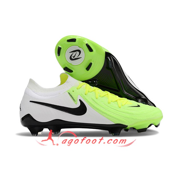 Nike Chaussures de Foot Phantom Luna Elite NU FG Blanc/Noir/Vert -03
