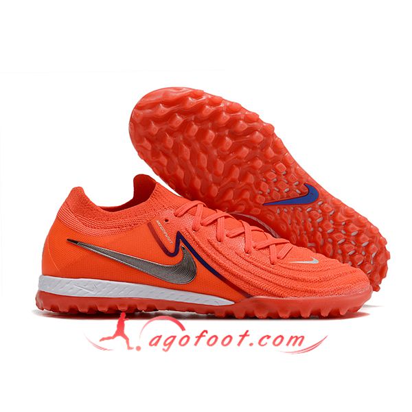 Nike Chaussures de Foot Phantom GX II Elite TF Orange/Gris
