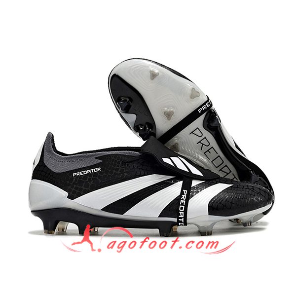 Adidas Chaussures de Foot Predator Elite Tongue FG Blanc/Noir