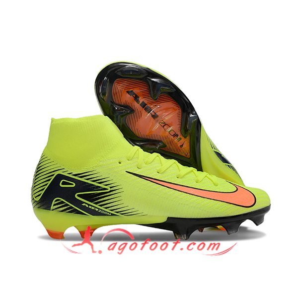 Nike Chaussures de Foot Air Zoom Mercurial Superfly IIX Elite FG Vert/Noir/Orange