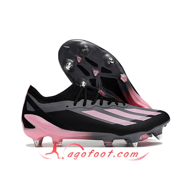 Adidas Chaussures de Foot X Crazyfast1 SG Noir/Rose