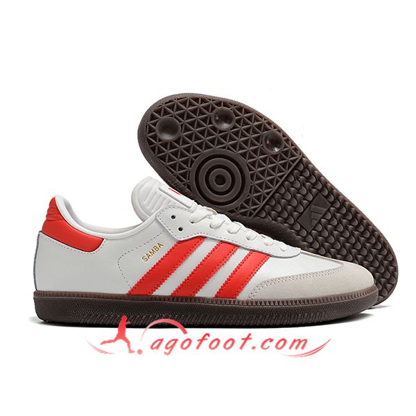Adidas Chaussures de Foot SAMBA MESSI INDOOR BOOTS Blanc/Gris/Rouge