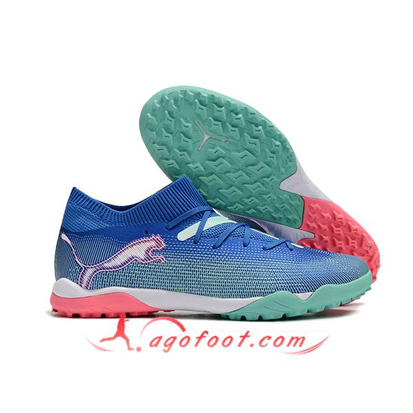 PUMA Chaussures de Foot FUTURE 7 ULTIMATE TF Bleu/Vert/Rose