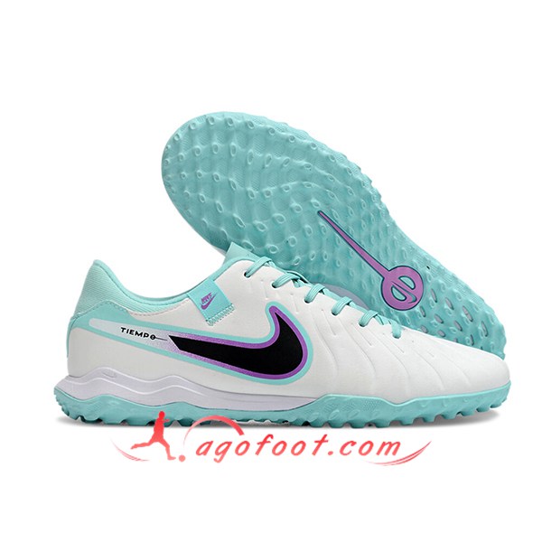 Nike Chaussures de Foot Tiempo Legend X Academy TF Blanc/Noir/Bleu