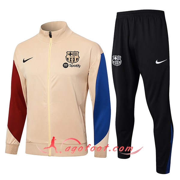 Ensemble Survetement de Foot Veste Foot FC Barcelone Jaune/Bleu/Rouge 2024/2025
