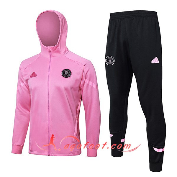 Ensemble Survetement Veste A Capuche Coupe-Vent Inter Miami CF Rose 2024/2025