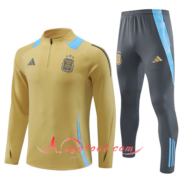 Ensemble Survetement de Foot Argentine Jaune/Bleu 2024/2025