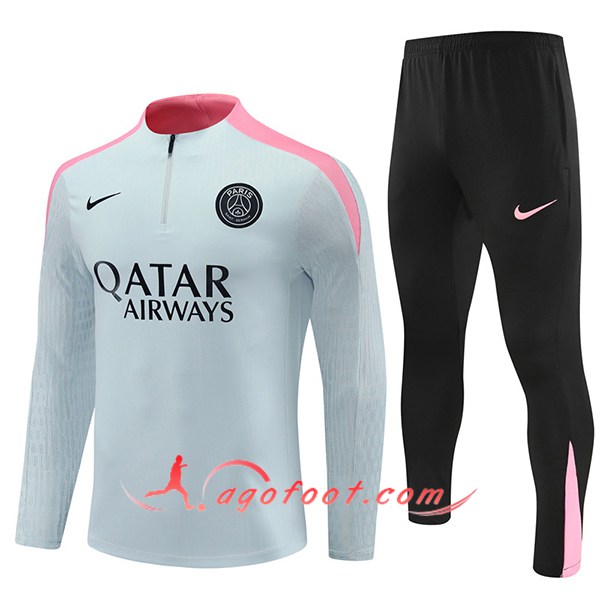 Ensemble Survetement de Foot PSG Gris/Rose 2024/2025
